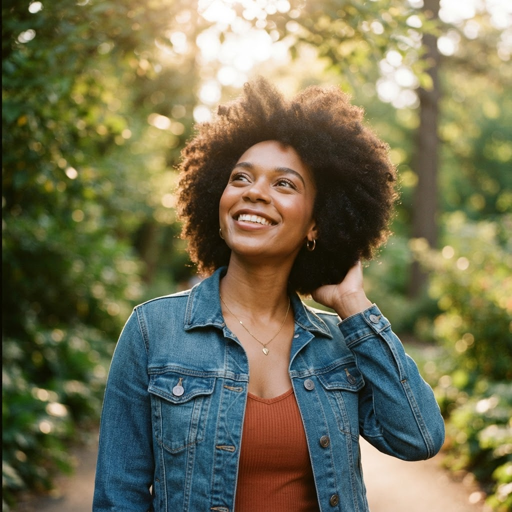 A person smiling outdoors